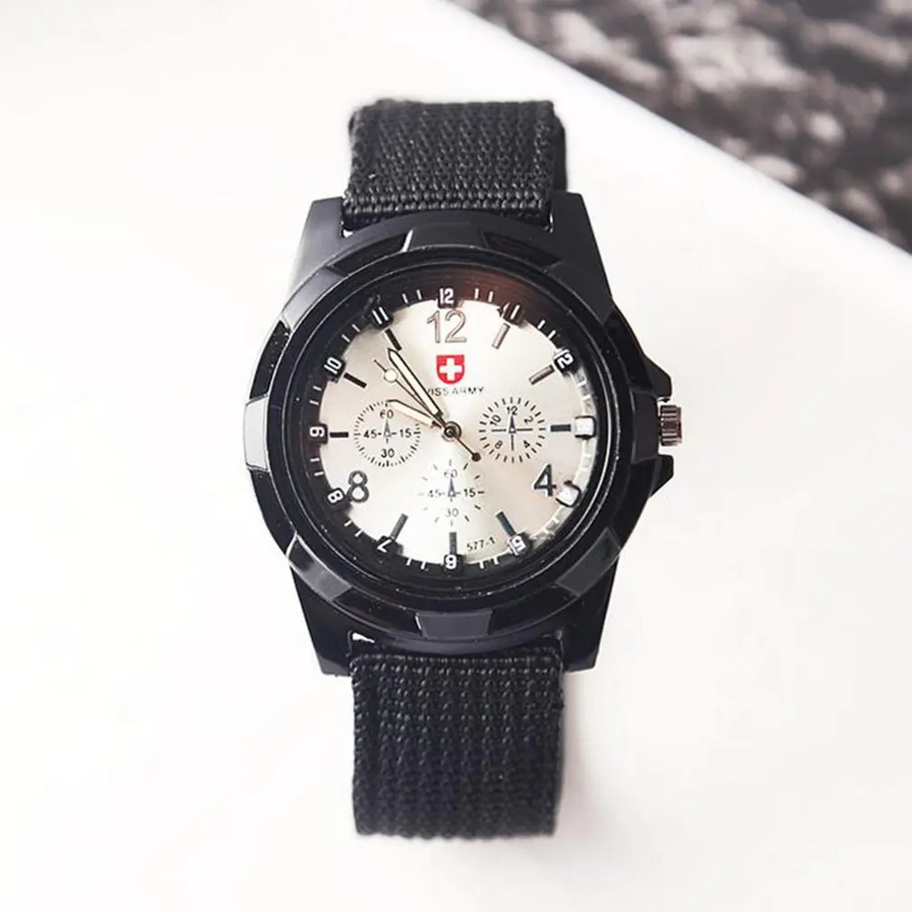Fashion Swiss Watch Nylon Braided Band Military Gemius Casual Wrist Sport for Men | Наручные часы