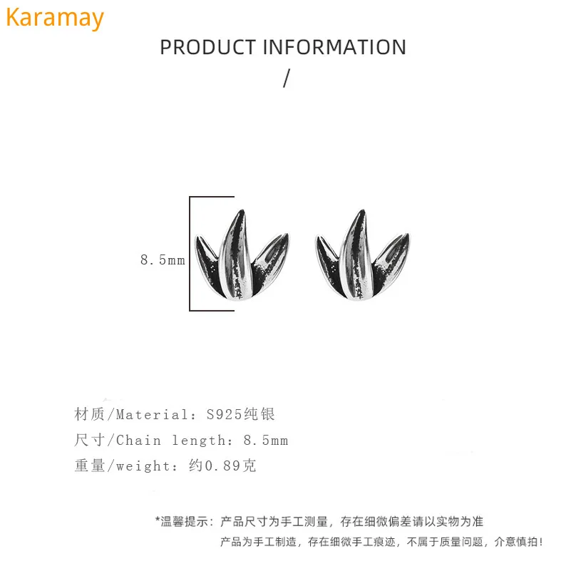 

Personalized retro Bamboo Leaf Earrings S925 pure silver earrings simple women's anti allergy Tree Leaf Earrings Fashion Accesso