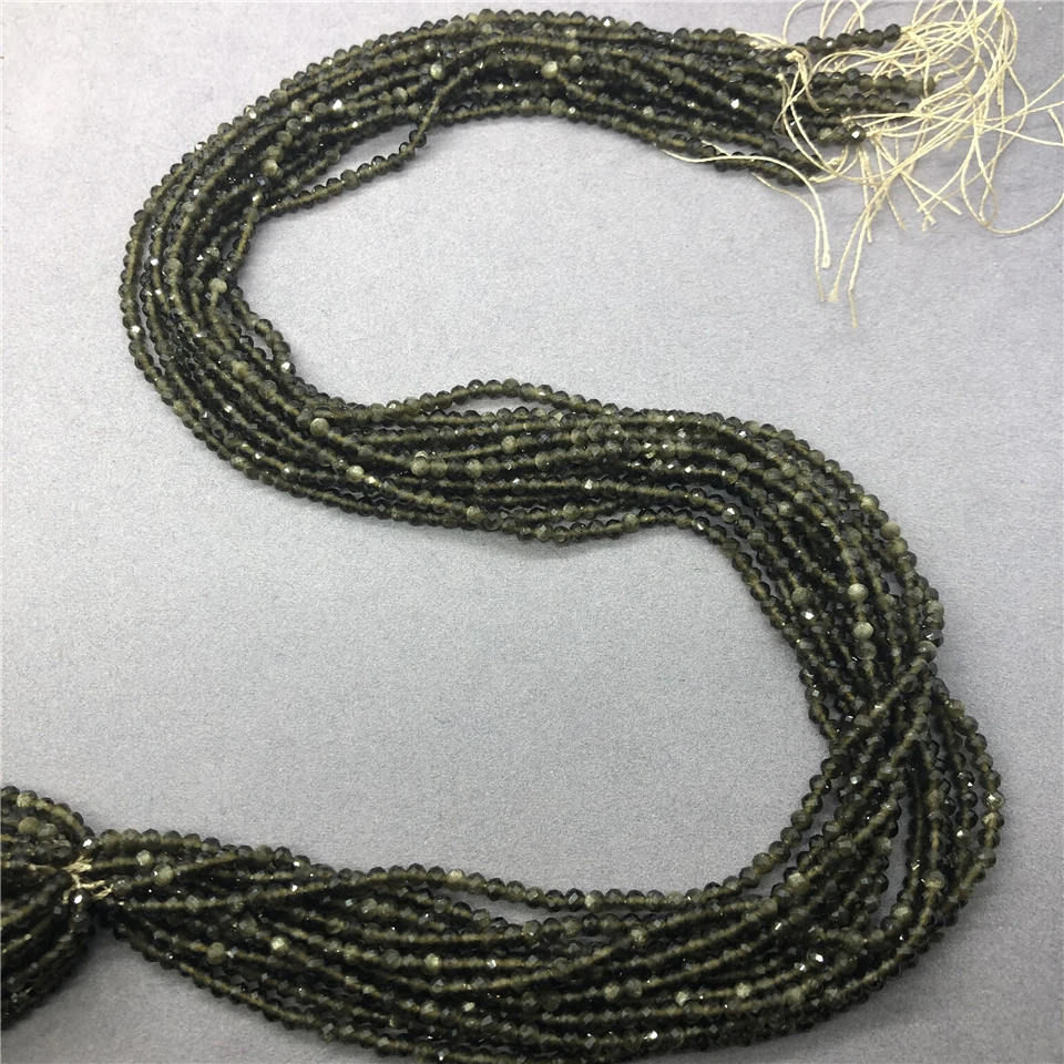 Золотистый обсидиан 2/3/4 мм маленькая фотоблестящая огранка сделай сам - купить по