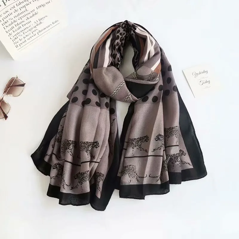 

2021 Zipeiqing весенний Модный хлопковый льняной женский большой шарф с леопардовым принтом женская пляжная теплая шаль красивые шарфы хиджаб