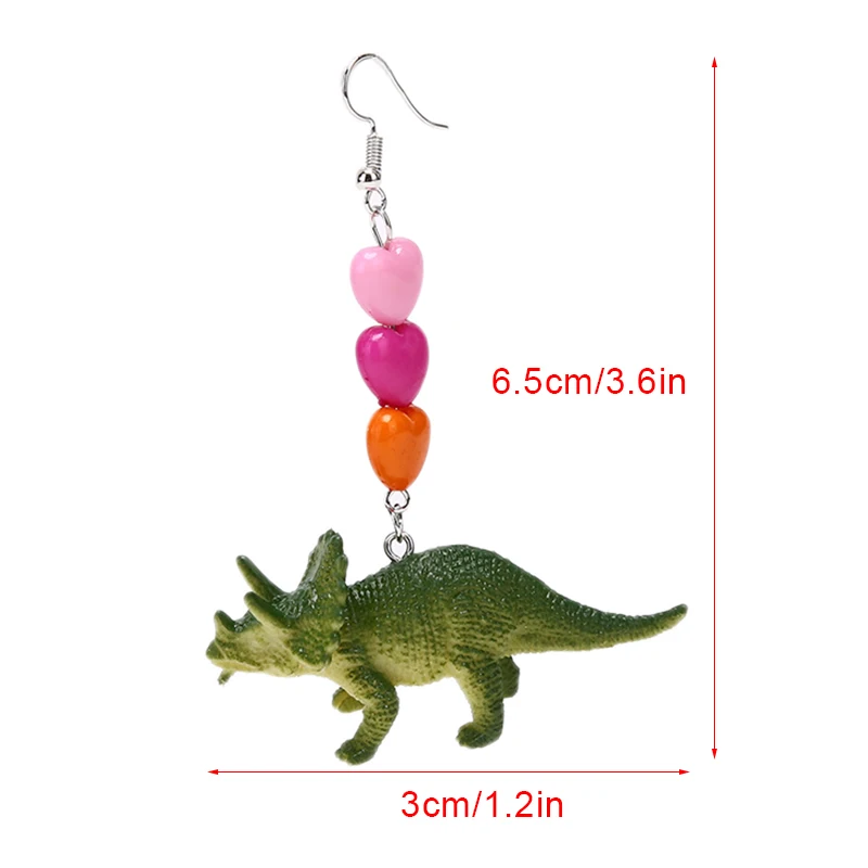 

Cute Dinosaur Animals Drop Earrings Punk Party Heart Dangle Earrings For Women Girl Exaggerated Jewelry Creative Gift New