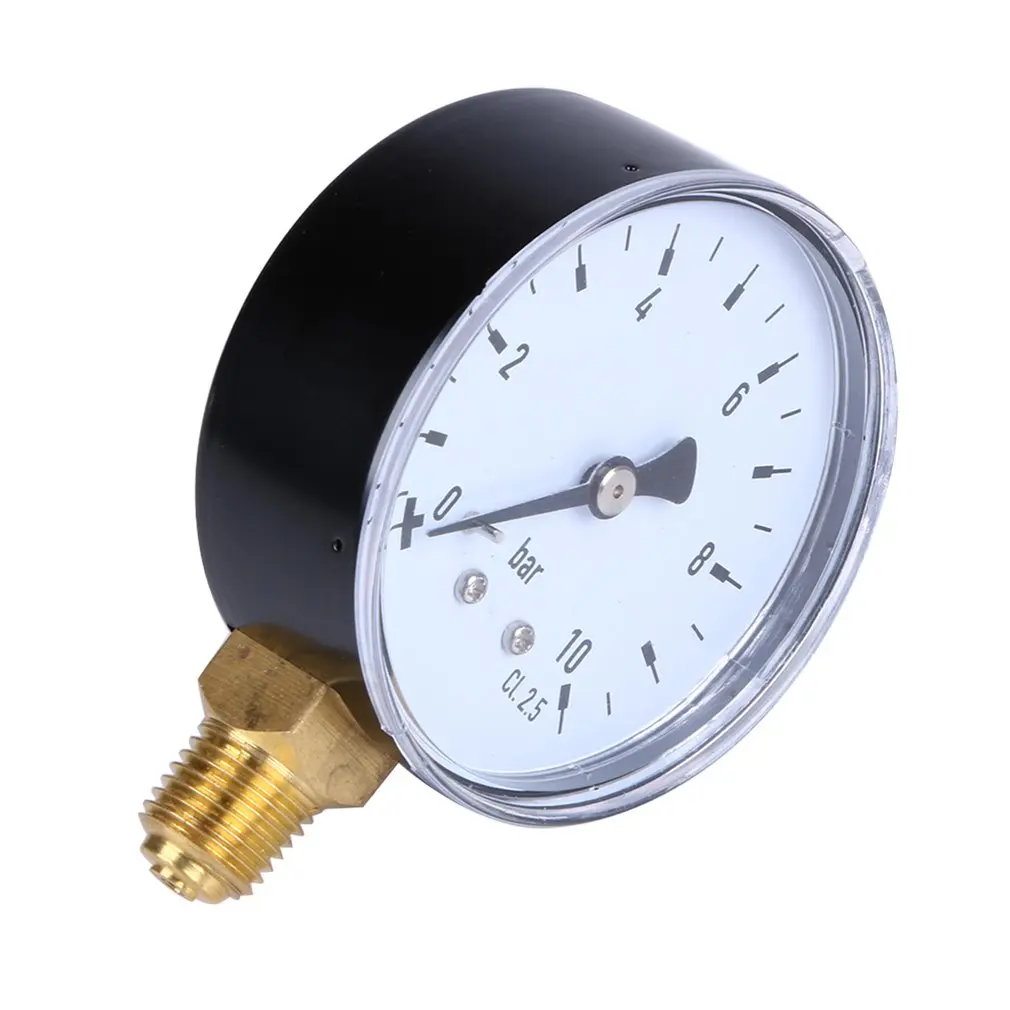 1pcs 1/4 Inch NPT Side Mount 10 Bar Metal Water Oil Air Compressor Pressure Gauge Manometer Measuring Tool Wholesale | Инструменты