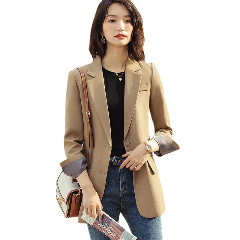High-quality Women  Office Suit 2022 Autumn and Winter New Professional Blazer Fashion Long-sleeved Slim Jacket Female