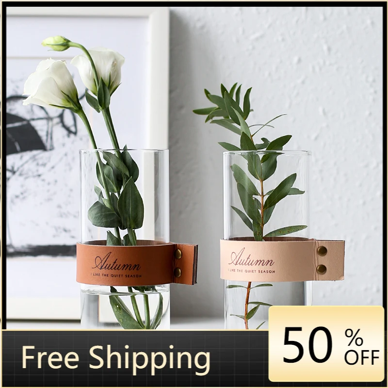 

Creative Nordic Style Vase Glass Modern Hydroponics Transparent Modern Vase Terrarium Decor Florero Plant Accessories AA50HP