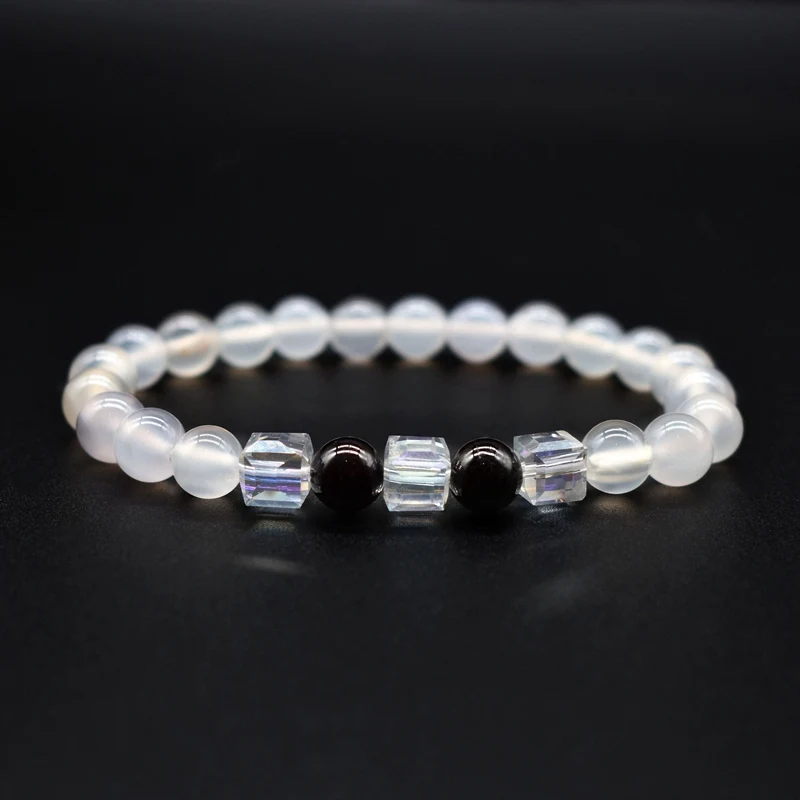 2019 new natural white carnelian bracelet color geometric crystal ladies charm jewelry high quality garnet | Украшения и