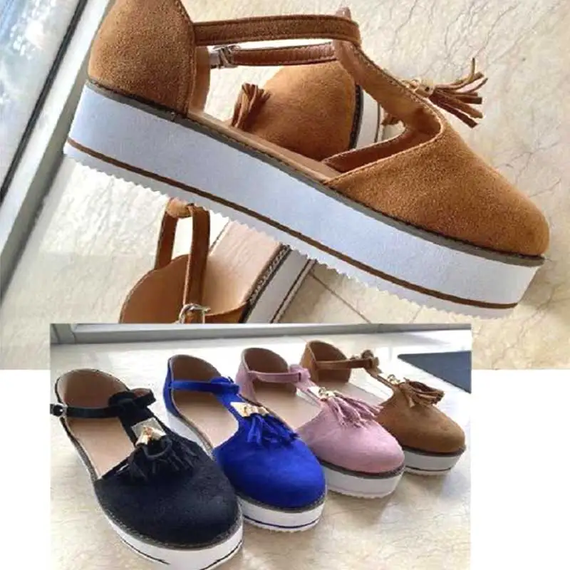 

Woman Sandals Vintage Flat Platform Ladies Sewing Shoes Woman Fashion Tassel Comfortable Sandals Female Chaussures Summer 2020