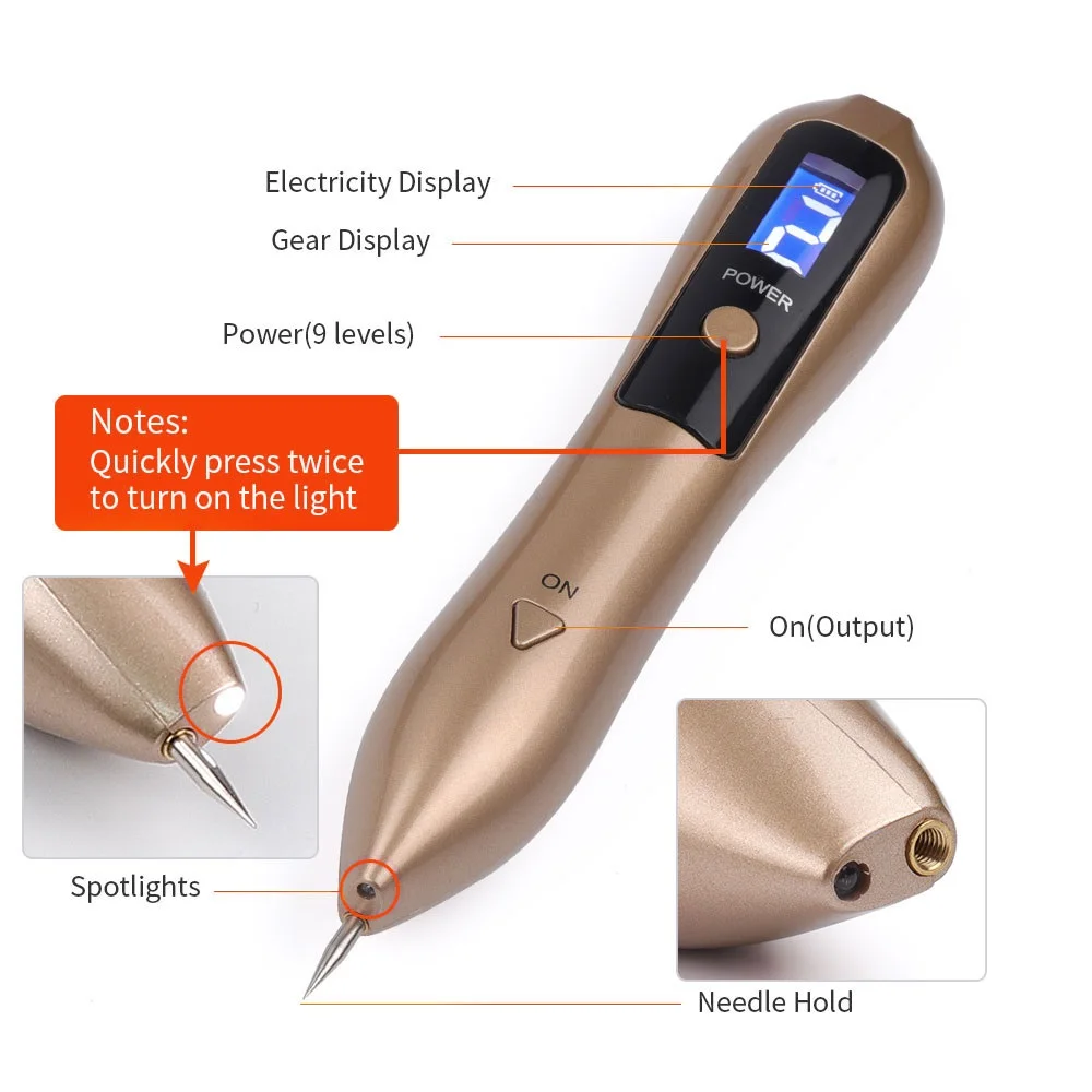 

LCD Plasma Pen LED Lighting Laser Tattoo Mole Removal Machine Face Care Skin Tag Removal Freckle Wart Dark Spot Remover