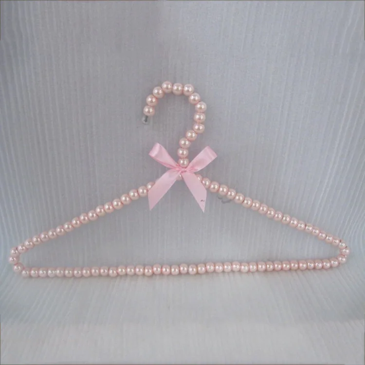 Pink 10 шт./лот, 40 см, пластиковая вешалка для взрослых, жемчужные вешалки для одежды, прищепки для принцесс, вешалка для свадебного платья - Цвет: Pink