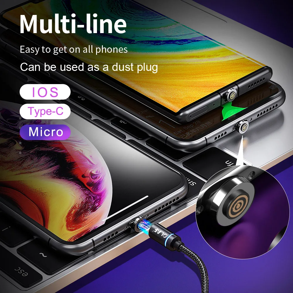 Магнитный кабель микро USB OLAF для iPhone Samsung Android магнитное зарядное устройство