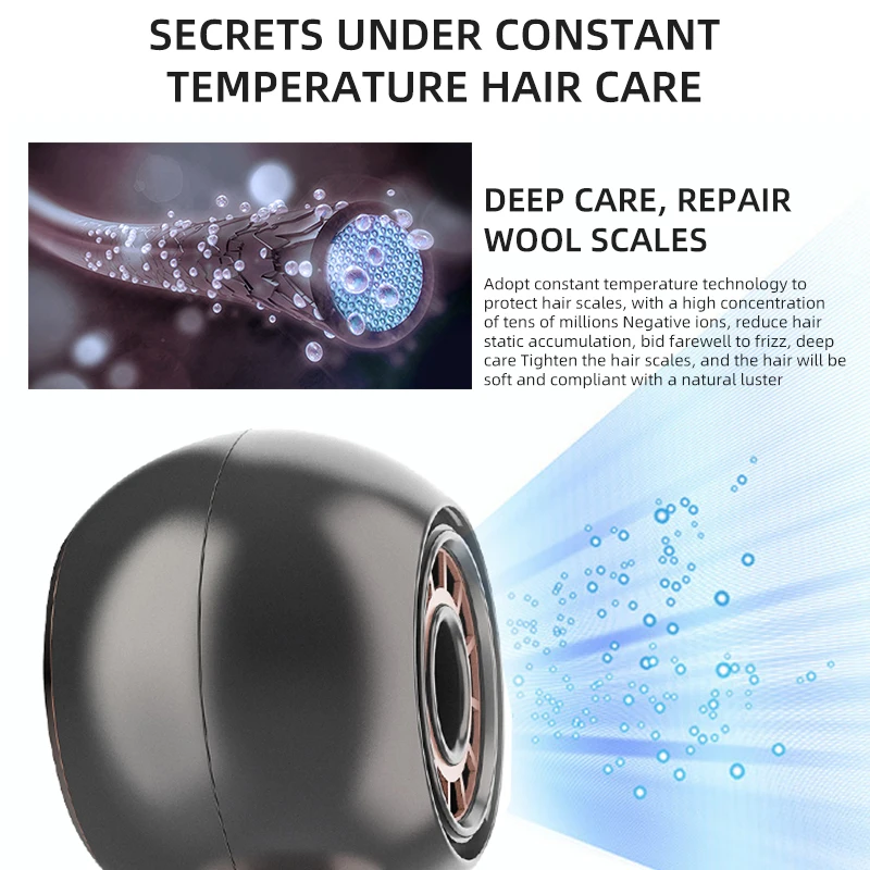 

Negative Ion Hair Dryer Professional Salon Hairdryer Household Strong Fast Drying Wind Gale Speed Portable Blow Dryer Anion