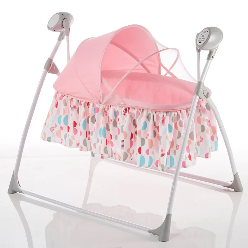 

Newborn rocking bed with music baby electric cradle sleep basket shake bed 0-24 monthbaby intelligent sleep swing bed free shipp