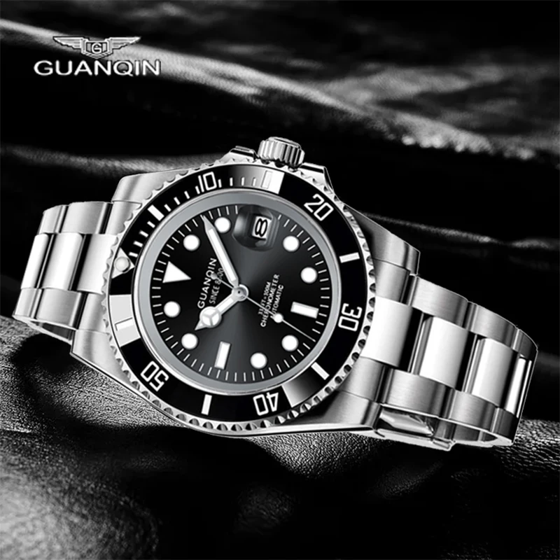 

GUANQIN 100M Waterproof Sports Watches SEIKO Movement Business Fashion Military Men's Watch Sapphire Mechanical Automatic Watch