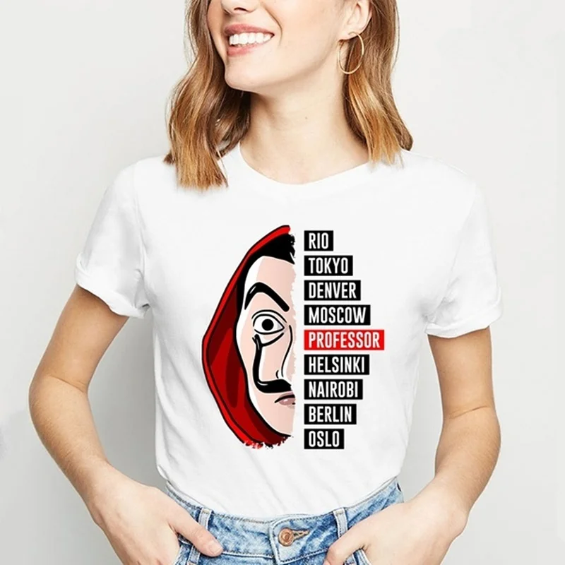 Новая мода La Casa De Papel футболка Money Heist ТВ серия футболки мужские и женские унисекс с