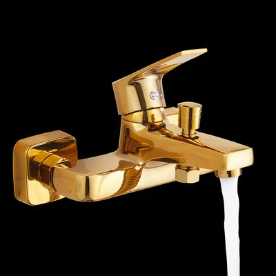 Ласо смесители для ванны золотой набор душа холодной и горячей воды краны