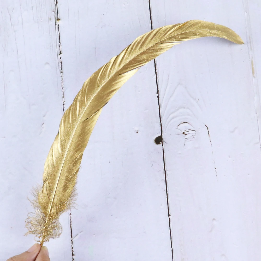 Оптовая продажа 20 шт./лот серебристые золотистые петушиные хвосты куриные перья