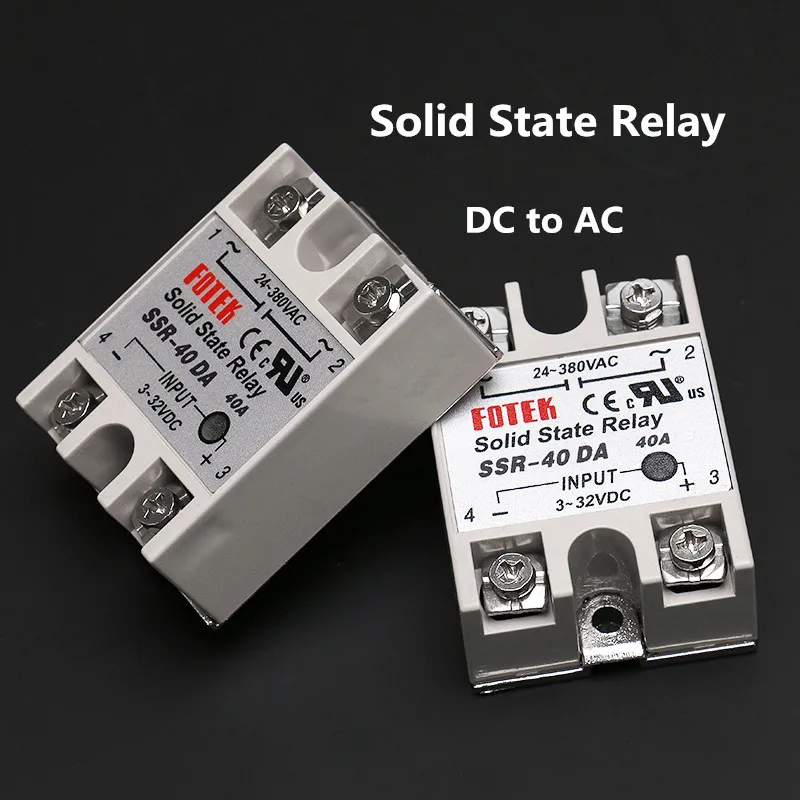 Твердотельное реле DC control AC SSR 10DA 25DA 40DA без пластиковой крышки 3 32V TO 24 380V SSR|Реле| |