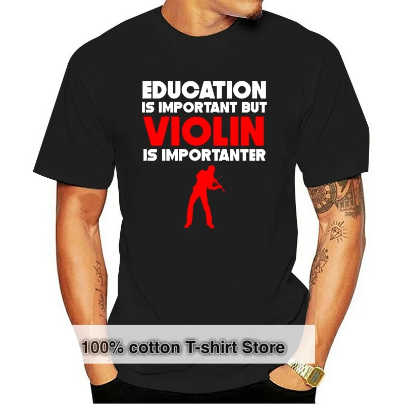 

Образование важно, но скрипка является импортером, забавная футболка, женская одежда, футболка
