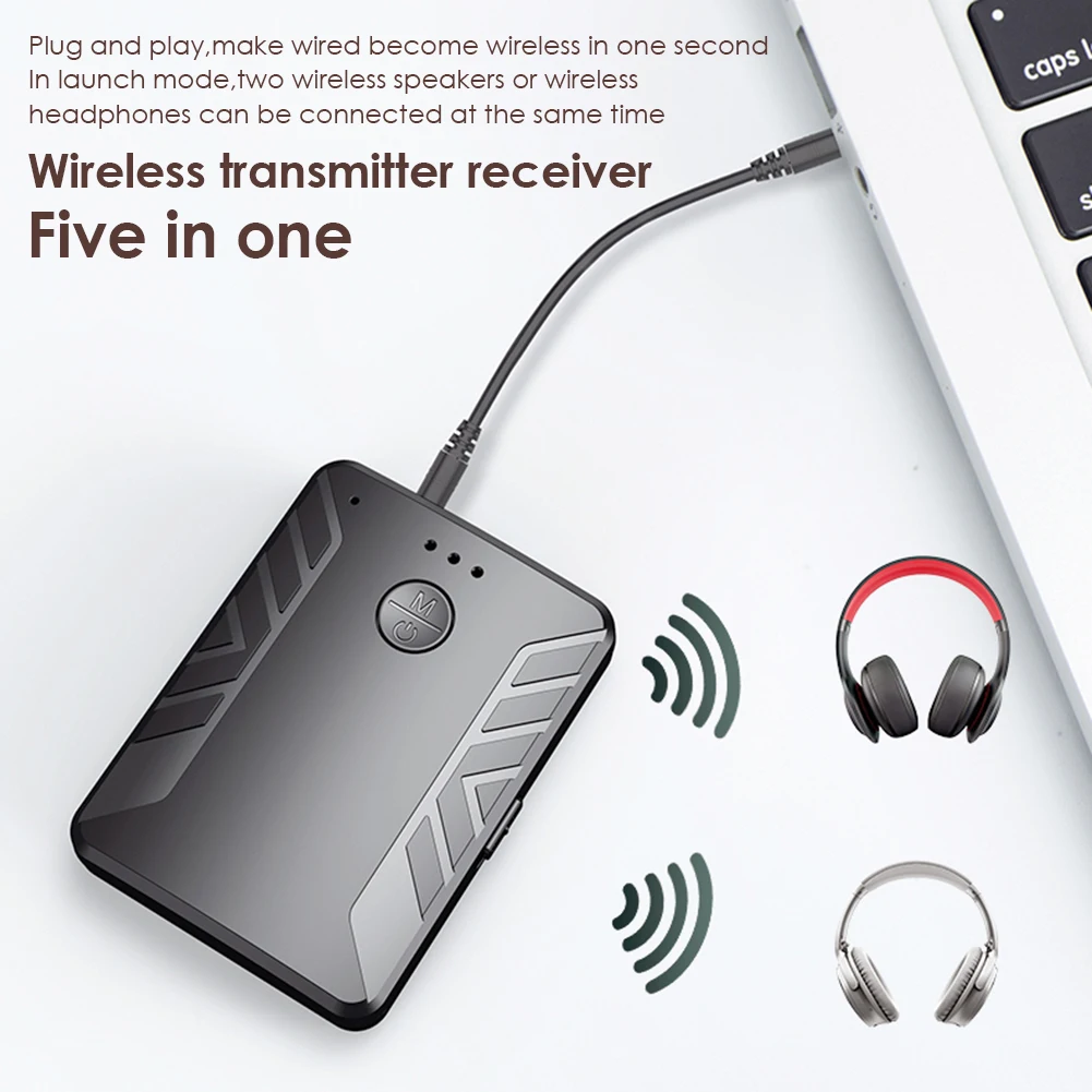 

2 in 1 USB Stereo Music Wireless Adapter Car Bluetooth 5.0 Adapter 3.5mm AUX Handsfree Dongle Receiver Transmitter