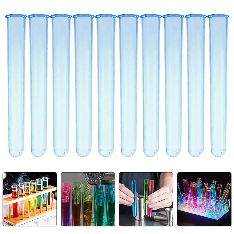 

10pcs Acrylic Test Tube Cocktail Tool Bar KTV Nightclub Bartender Accessories