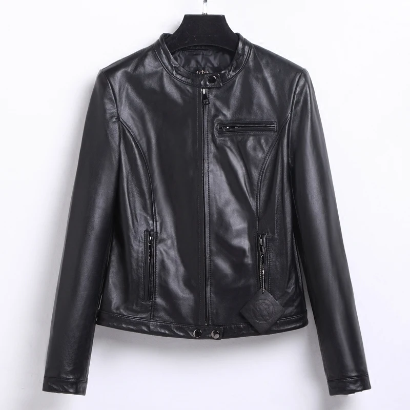 Куртка женская короткая из овечьей кожи на весну-осень | Женская одежда