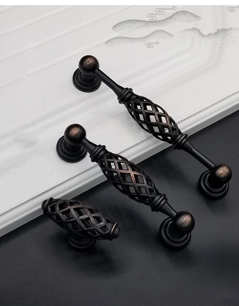 

Vintage Birdcage Door Antique Furniture Knobs and Handles for Kitchen Cabinets Closet handle Drawer Pull