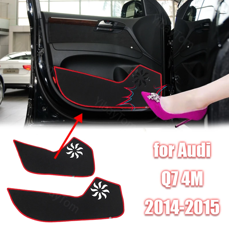 

Carpet Decal Trim Protection Polyester Car Door Anti Kick Pad Sticker for Audi Q7 4M 2014-2015 Protective Mat