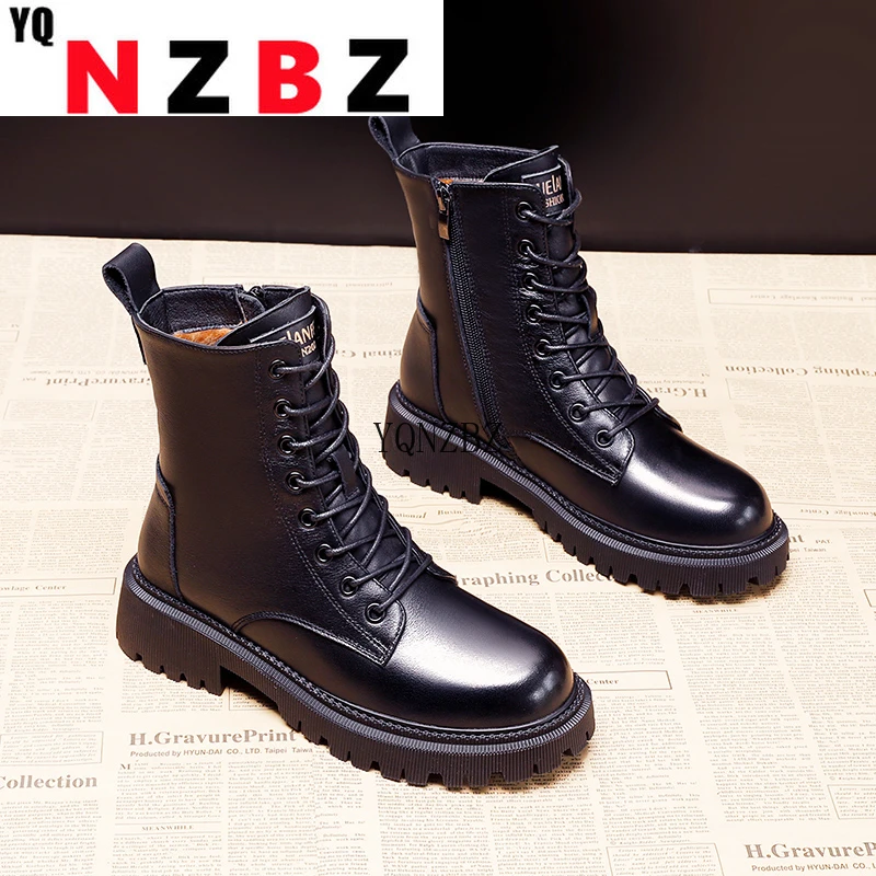 

Women's Shoes Female Martin Boots Winter New Boots Fashion Round Head Leather Ankle Boots 2022 Black Boots Comfortable Boots