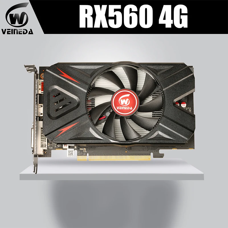 VVEINEDA RX560 4 Гб GDDR5 128bit PCI E 3 0 DisplayPort DVI D 1200/6000 МГц Графика карты для nVIDIA Geforce