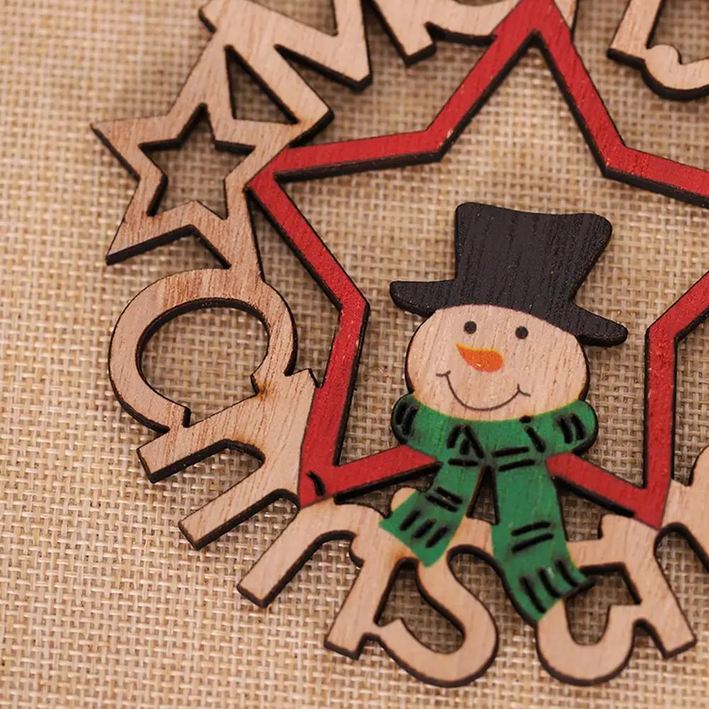 Новое Рождественское украшение из натурального дерева ручная роспись ажурные