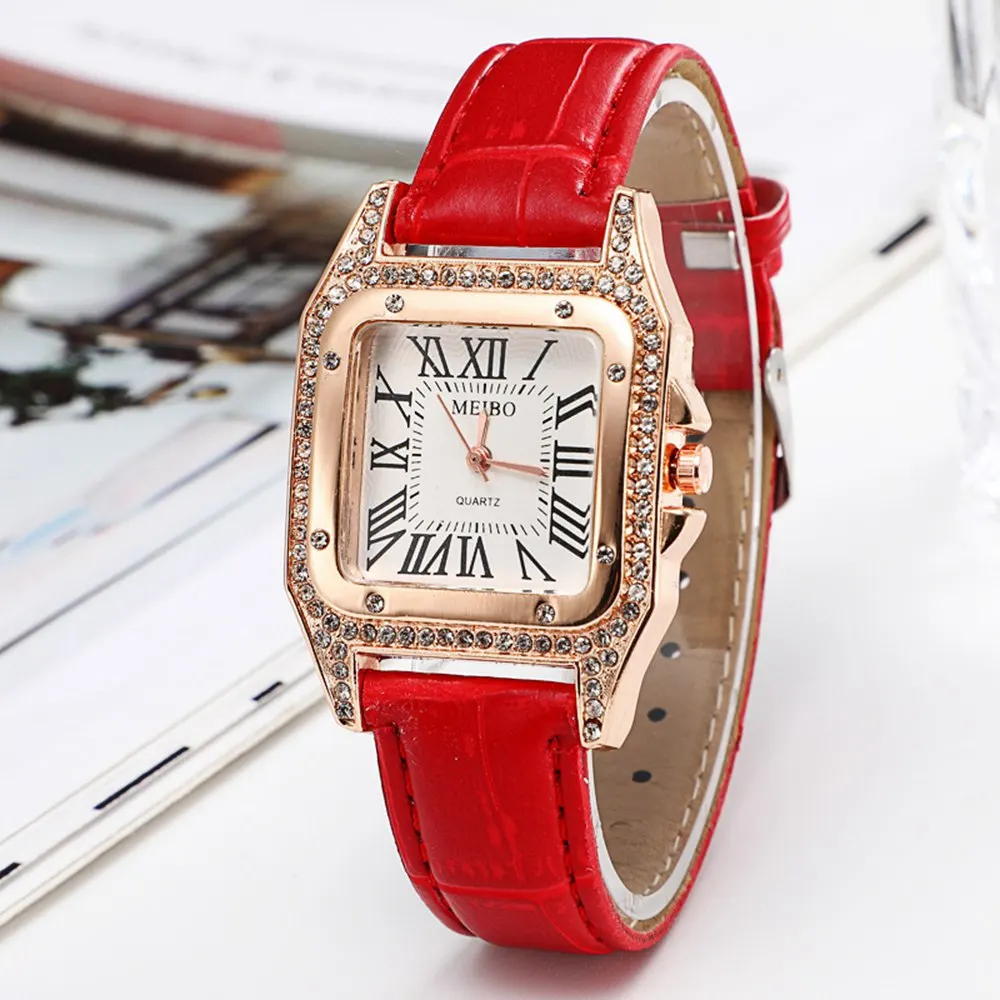 Лидер продаж на рисунке модная мозаичная Стразы квадратные часы повседневный