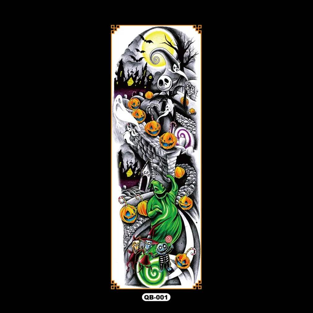 Наклейка Татуировка QB на всю руку с цветком водостойкая временная татуировка