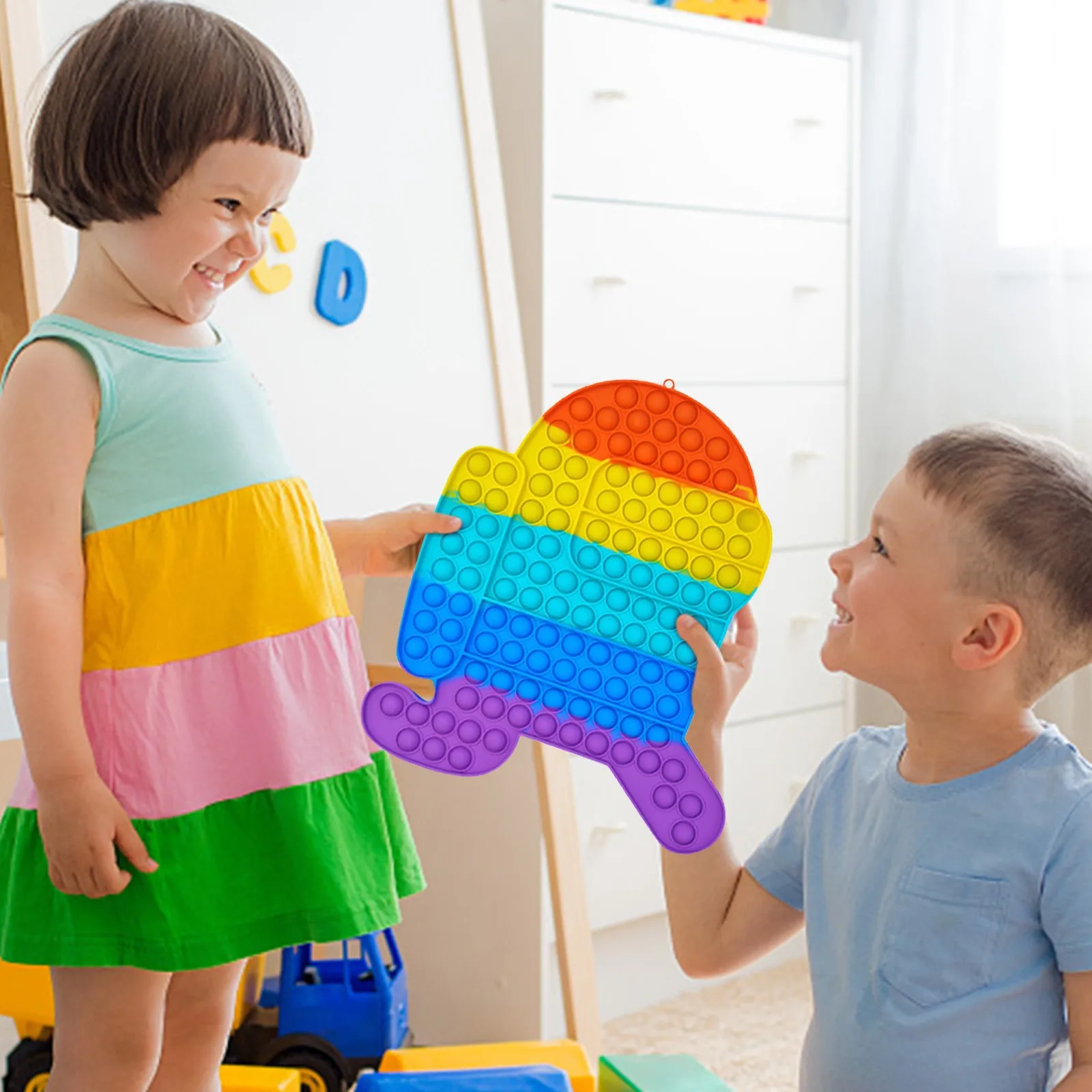 

30cm XXL Big Popet Gigante Push Bubble Sensory Fidget Toy Plate Popper Large Poppit Controller Fidget Toys Popp Its Best Gift