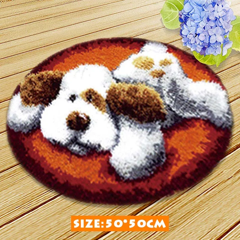 ZD007 Кошка Собака защелка крюк Kussen Bloem комплект Almofadas Smyrna Knooppakket Klink Haak Kleed Bloemen наборы Diy рукоделие коврик вышивка 3D - Цвет: ZD007