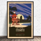 Городской пейзаж, холст, настенная живопись, плакат и принты, путешествия Майами, плакаты для гостиной, украшение для дома