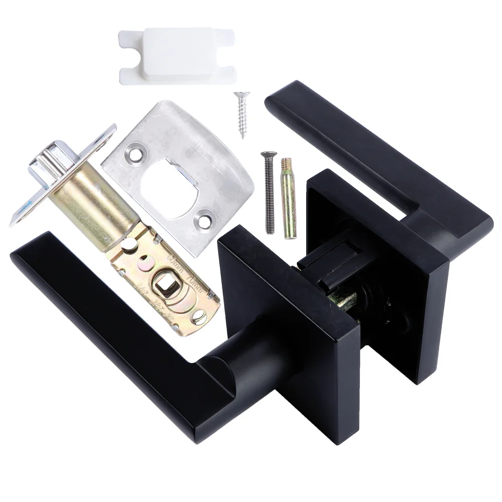 

1pc Fashion Indoor Door Lock Creative Handle Lock for Home Bedroom (Black)