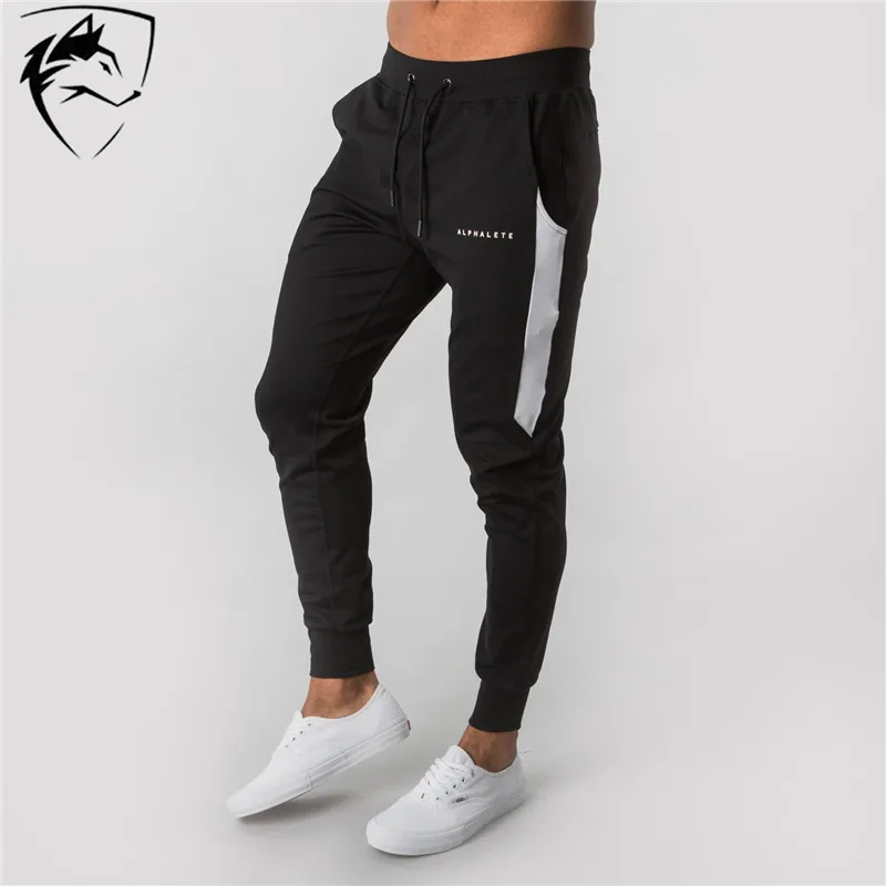Бренд ALPHALETE, повседневные обтягивающие штаны для бега, спортивные штаны для мужчин, модные брюки для фитнеса, тренировки, спортивная одежда, уличная одежда, узкие брюки
