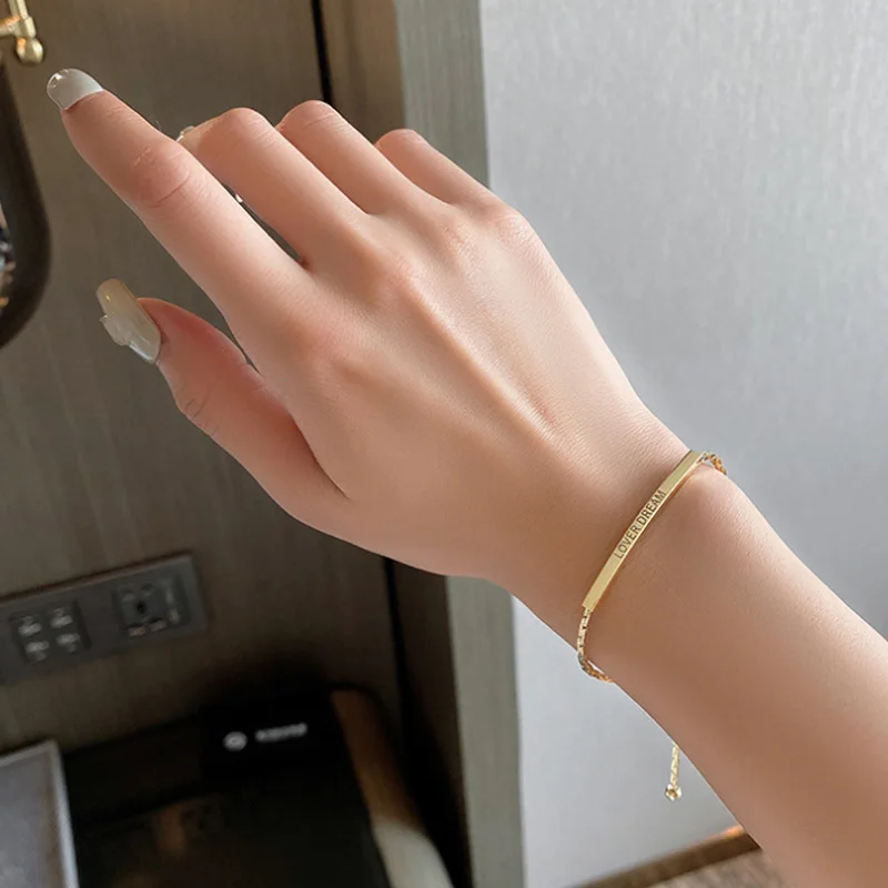 Браслет-цепочка женский из сплава с надписью Дружба любви | Украшения и