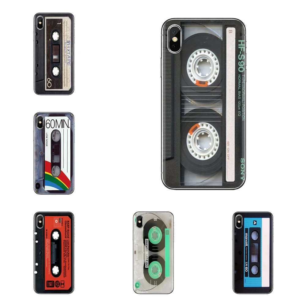 Housing Retro Side Old Style Tape Cassette For Samsung Galaxy S2 S3 S4 S5 MINI S6 S7 edge S8 S9 Plus Note 2 3 4 5 8 Coque Fundas |