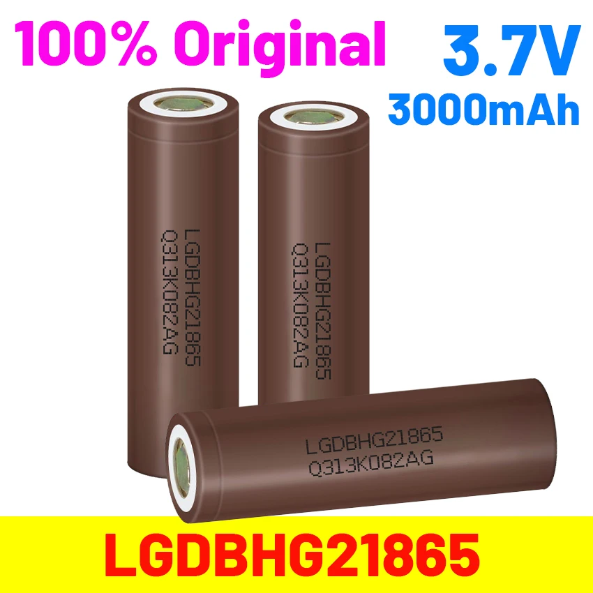 

18650 Battery Original HG2 HG21865 3000mAh 18650HG2 3.7V High Power 30A Discharge Large Current Li-Ion Rechargeable Bateria