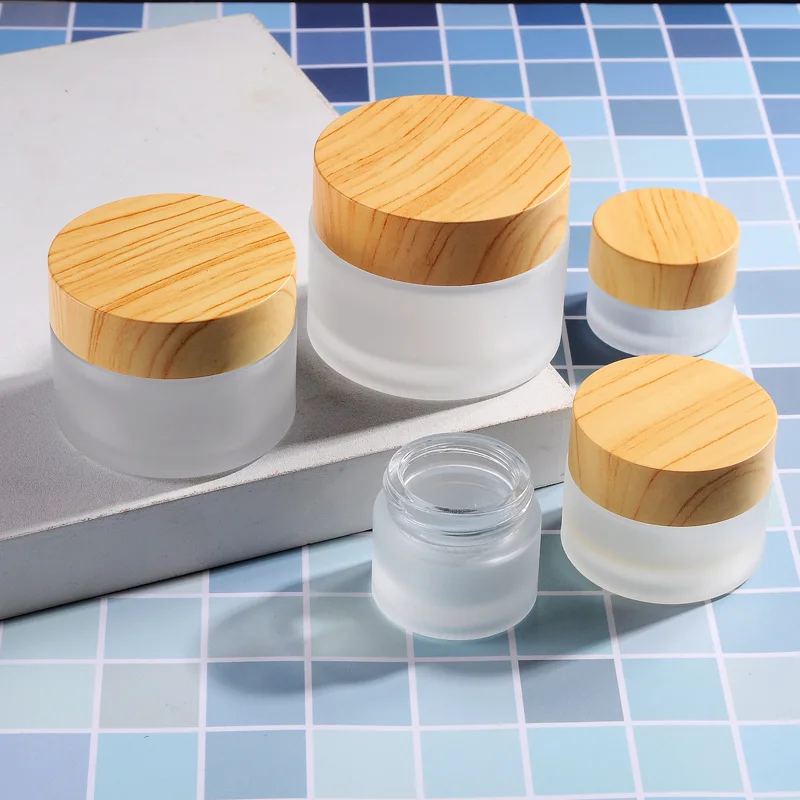 Hand Cream Jar Frosted Glass Jar With Lid Cbd Hemp Cream Woo