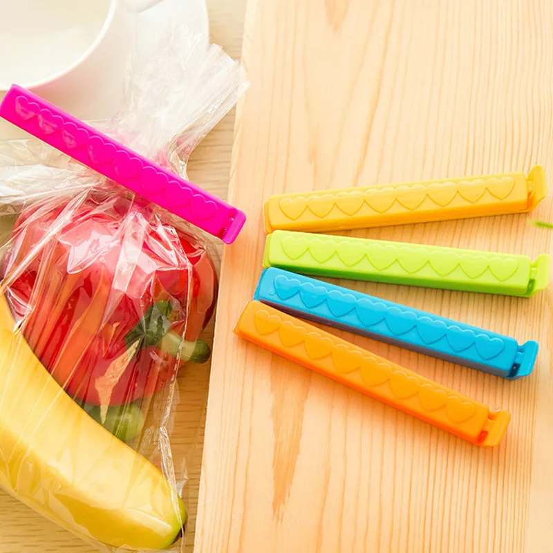 

Y092 Sealing clip 5pcs/lot Printing large Korean love freshness seal clip Food sealing clip 5 installed Bag clip 11*1.4cm 5g