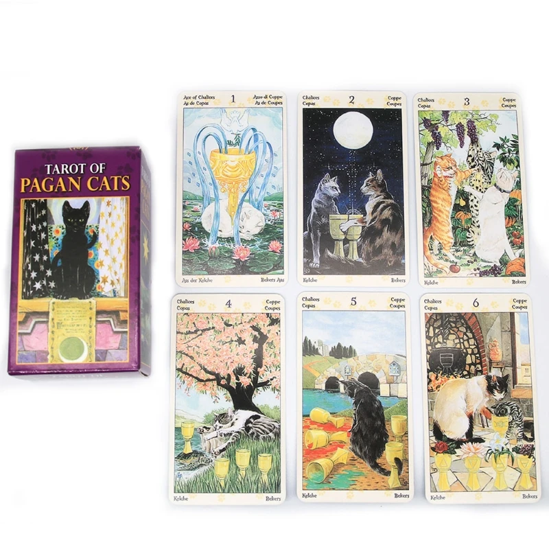 

78 карт палуба Таро языческих кошек полная английская семейная партия настольная игра Оракл карты Астрология гадания Fate Card