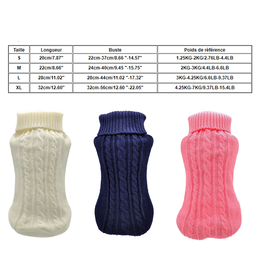 

Dog Cat Sweater Winter Warm Cotton Cat Clothes Knitted Puppy Sweater Kitten Vest For Small Cats Dogs Chihuahua Pet Supplies