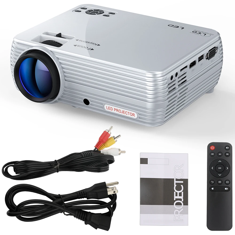 Мощный мини-проектор X5+ 1280*720P Full HD проектор 2600 люменов совместим с tv Stick, PS4, HDMI, VGA, TF и USB