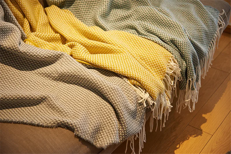 130X200cm Nordic Style Fringed Coffee Sofa Beds Cover Baby Soft Throw Rugs Christmas Home Decor Modern Multifunctional Blankets