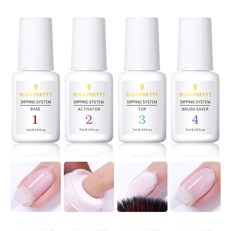 BORN PRETTY Dip порошки для ногтей ясное Базовое покрытие погружающийся жидкий