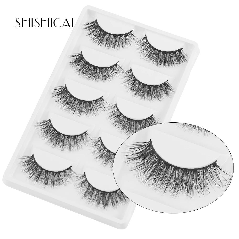 MAGEFY 5 пар/упак. ресницы для наращивания норки расширения 3D натуральный черный