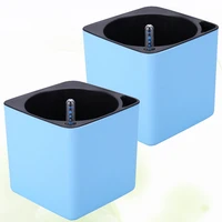 4 pcs in 1 set lazy flower pot double layer square tray box planter self watering flowerpot large capacity water plantin