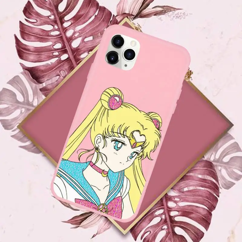 

Anime Sailor Moon Phone Case Candy Color for iPhone 6 7 8 11 12 s mini pro X XS XR MAX Plus