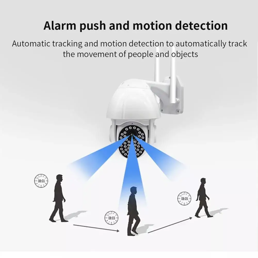 

1080P HD Waterproof Outdoor PTZ Wifi Security Camera Night Vision Optical Zoom Surveillance Camera Video Recorder P Camera